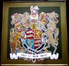 роспись по стеклу | Coat of Great Britain, painting on mirror, 60х60 cm.