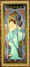 роспись по стеклу | Summer, A.Mucha, painting on mirror, 60х150 cm.
